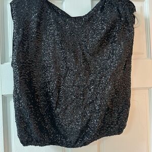 Express Black Sequin Blouse